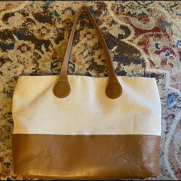 Pottery Barn Kids Canvas and Leather Tote - Picture 1 of 7